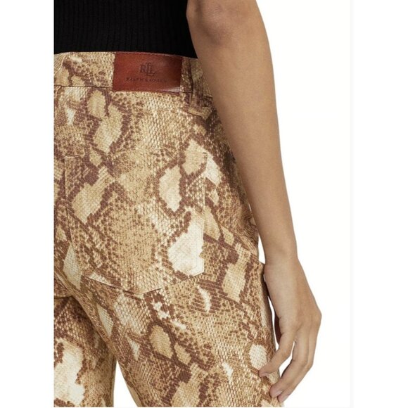 LAUREN Ralph Lauren High Rise Skinny Ankle Snake Print Jeans ( 12 ) - Picture 3 of 6